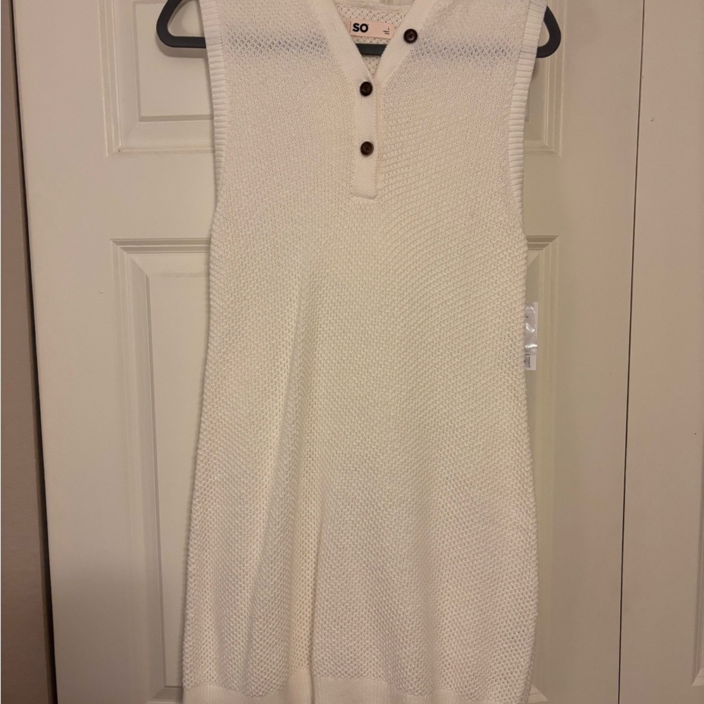 SO Cream Knit Cardigan with Button Detail